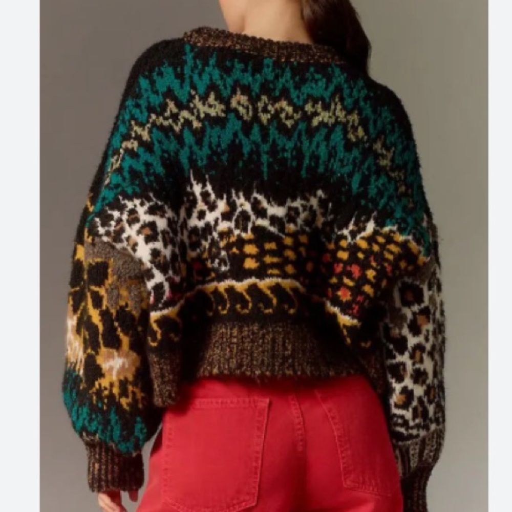 Anthropology Pilcro Black and White Patterned Sweater - Picture 3 of 9